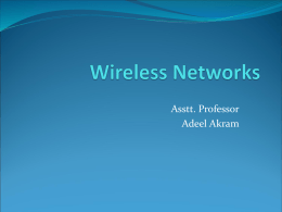Wireless Networks - University of Engineering and