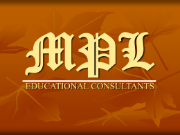 MPL EDUCATIONAL CONSULTANTS - Fatimiyah Education Network
