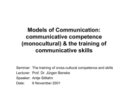 Models of Communication: communicative competence