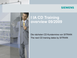 I IA CD Training overview 09/2009