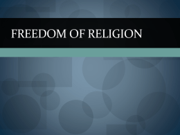 Freedom of Religion - Oconee County Schools