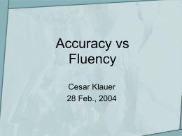 Accuracy vs Fluency