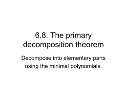 6.8. The primary decomposition theorem