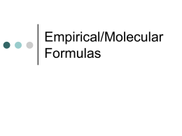 Empirical/Molecular Formulas