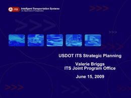 Valerie Briggs—USDOT ITS Strategic Plan