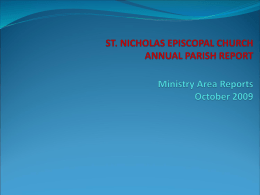 ST. NICHOLAS EPISCOPAL CHURCH ANNUAL PARISH REPORT