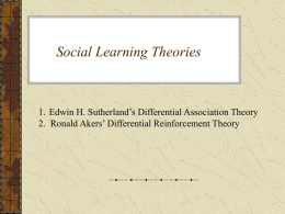 Social Learning Theories - Cooley, Wilson Hall, Sociology Lab