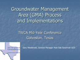 Groundwater Conservation Districts (GCD) Powers and