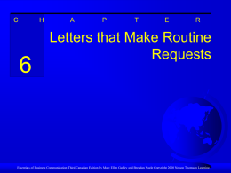 Letters that Make Routine Requests