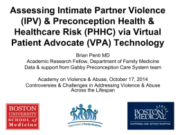 Intimate Partner Violence and Preconception Care Risk