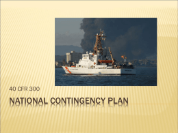 National Contingency plan - Nuka Research and Planning