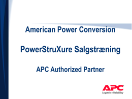 American Power Conversion PowerStruXure Sales Training APC