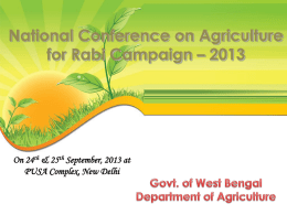 West Bengal - Department of Agriculture & Co