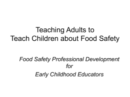 Teaching Adults About Food Safety