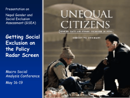 Linking Social Policy Analysis and Action: