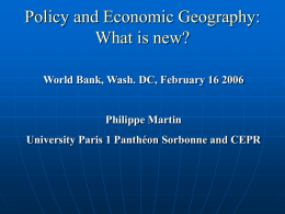 Public Policies and Economic Geography
