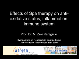 Effects of Spa Therapy on Inflammation and Immune System