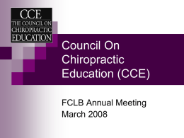 Council On Chiropractic Education (CCE)
