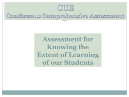 Exploring Assessment for Learning