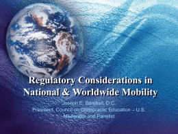 Regulatory Considerations in National & Worldwide Mobility
