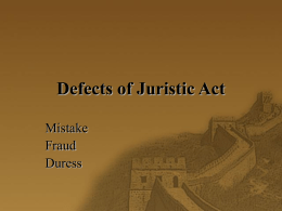 Defect of Juristic Act