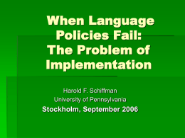 When Language Policies Fail: The Problem of Implementation