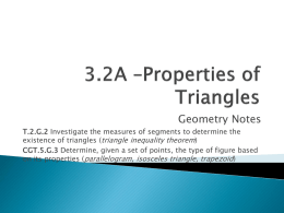 3.2A –Properties of Triangles