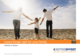 Leave things right for your family