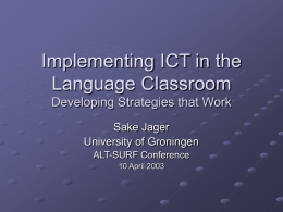Implementing ICT in the Language Classroom