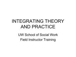 INTEGRATION OF THEORY AND PRACTICE
