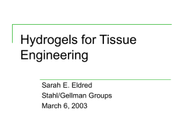 Hydrogels for Tissue Engineering