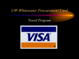 UW-Whitewater Procurement Card Travel Program