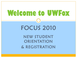 FOCUS 2009 - University of Wisconsin