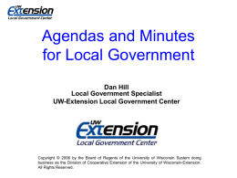 Agendas and Minutes - University of Wisconsin–Extension