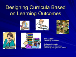 Learning outcomes - Uniwersytet Warszawski