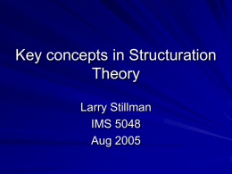 Key concepts in Structuration Theory