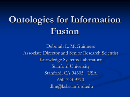 Ontologies for Information Fusion
