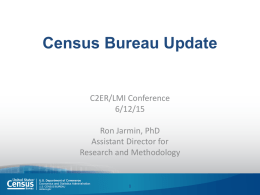 Census Bureau Update