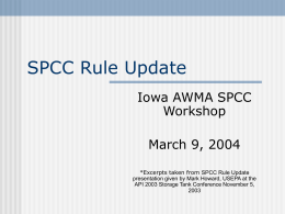 SPCC Rule Update - Thompson Environmental Consulting, Inc.