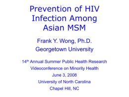 Prevention of HIV infection among Asian MSM