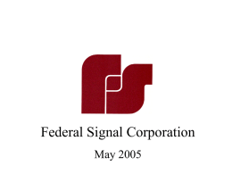 Federal Signal Corporation May 2005