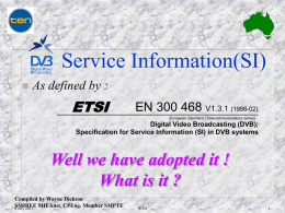 Service Information (SI)
