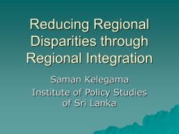 Reducing Regional Disparities through Regional Integration