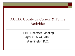 AUCD: Future Directions & Opportunities
