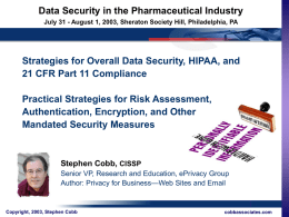Data Security in the Pharmaceutical Industry