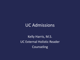 UC Admissions - Whitney High School
