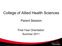 Welcome to the College of Allied Health Sciences
