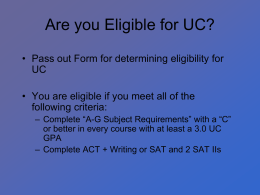 Are you Eligible for UC?