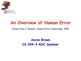 PPT An Overview of Human Error – The UC Berkeley/Stanford