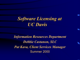 Software Licensing at UC Davis